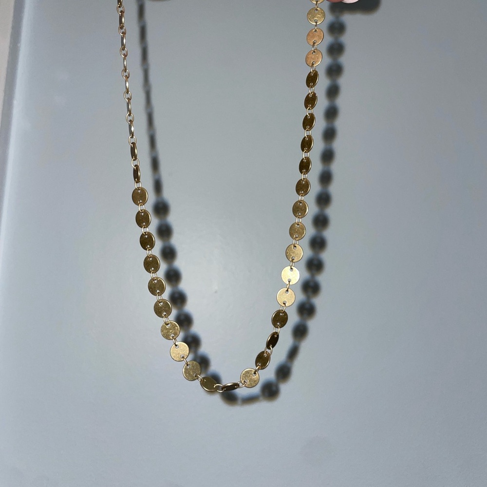 Elegant Gold Disc Necklace JCREW